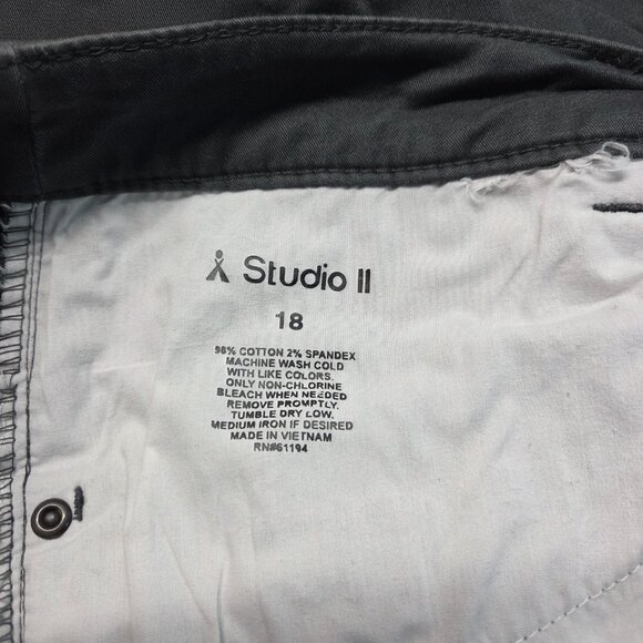 Studio 18 Fantastic Elastic Dark Gray Straight Leg Casual Ankle Pants - Picture 10 of 10